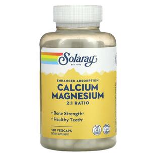 Solaray2:1比例的钙与镁舒缓神经骨骼健康吸收强牙齿呵护营养均衡