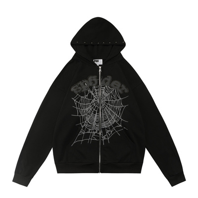 sp5der美潮高街纯棉开衫卫衣外套