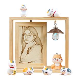 生日礼物送女朋友老婆闺蜜相框摆台毕业情人节礼物木刻画定制照片