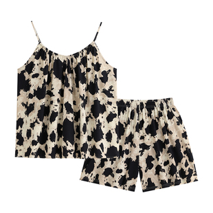 带胸垫女睡衣女款夏款夏天夏季吊带莫代尔冰丝性感家居服两件套装