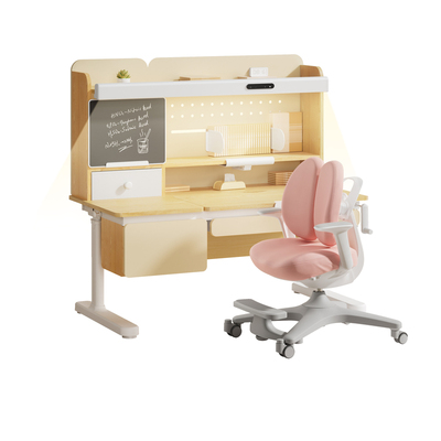 黑白调儿童桌子实木可升降