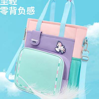 儿童补习a袋小学生手提拎书袋男女孩补课包轻便作业书包斜挎美术