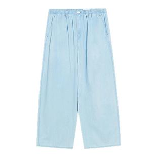 klee klee25春夏女装环保棉薄小个子茧型宽松牛仔直筒裤K0251PA33