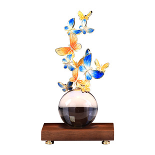 中式珐琅彩玻璃球摆件客厅轻奢高档高级艺术酒柜玄关装饰乔迁礼物