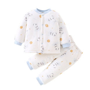 婴幼儿棉衣裤套装两件套纯棉秋冬加厚保暖宝宝棉服棉袄无骨居家服
