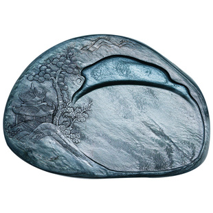 荣宝斋老坑孤品歙砚原石砚台文房四宝研墨条书法国画手工精雕天然砚石礼品礼盒