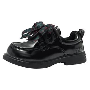 他她儿童小皮鞋女童鞋子配裙子春季新款黑色漂亮小女孩软底公主鞋