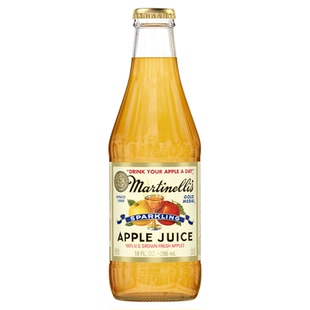 美国进口Martinelli's马添利汽泡苹果汁纯苹果汁起泡水香槟玻璃瓶