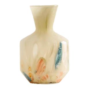 琥珀花点设计感玻璃花瓶插花客厅餐桌花器中古风摆件彩色轻奢软装