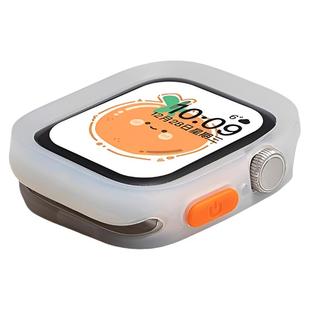 匠戴适用AppleWatchS9手表S11保护壳苹果iWatch9硅胶表壳9镂空半包s10表套10软壳S7防摔防刮SE保护套TPU边框