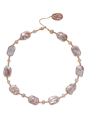 暗黑高定巴洛克方糖珍珠项链