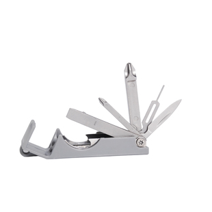 多功能手机支架取卡针螺丝刀开瓶器便捷折叠不锈钢钥匙扣小工具