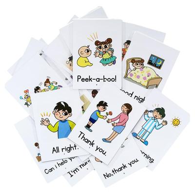 卡片打招呼英语单词幼儿园教具