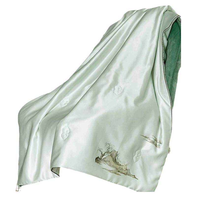 太湖雪太湖雪印花时尚蚕丝便携毯小盖毯100%蚕丝苏州博物馆联名款