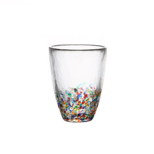 现货 日本进口津轻手工玻璃杯锤目纹玻璃清酒杯果汁杯水杯花茶杯