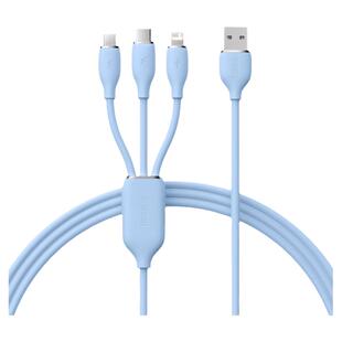 直播-倍思三合一数据线充电线一拖三快充车载充电器线适用华为66W安卓typec苹果三头手机6a充电宝一拖二5a