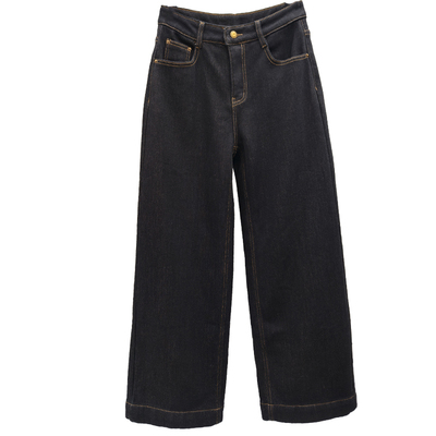 高腰显瘦加绒加厚直筒牛仔裤女