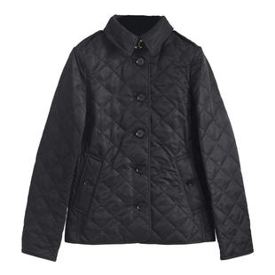 非市场货!经典菱格绗缝谷仓棉服女士修身翻领夹克外套 格纹内里