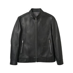 JODOLL乔顿男装真皮皮衣羊皮26年春商务休闲立领拉链皮夹克外套男