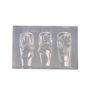 美甲桃花蛇模具新年生肖灵蛇硅胶立体液态磨具彩绘浮雕指甲装饰品