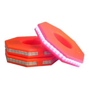 LED发光路锥环套用橡胶PVC路锥伸缩路锥爆闪红蓝警示圈声光路锥环