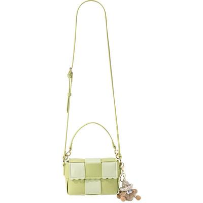 畹町麂皮编织手提斜挎小方包