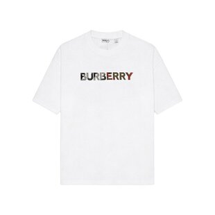自营欧洲直邮Burberry/博柏利 男士短袖棉质字母圆领宽松短袖T恤