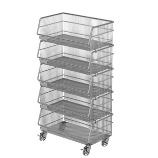 厨房蔬菜置物架落地多层水果收纳筐加厚放菜篮子可移动零食小推车