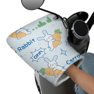 电动摩托车手把套冬季保暖电瓶车手套防水挡风手套加绒加厚棉把套