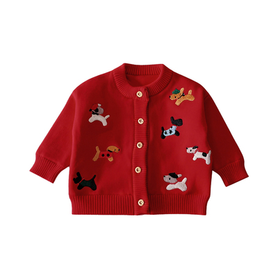 婴幼儿周岁套装春季宝宝分体衣服新款毛衣裤子一整套婴儿满月春装