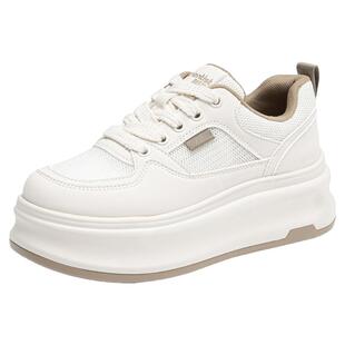 大东厚底小白鞋女款2026新款春季增高鞋网鞋女透气网面休闲运动鞋