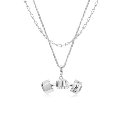 SinceYou哑铃项链纯银男女同款