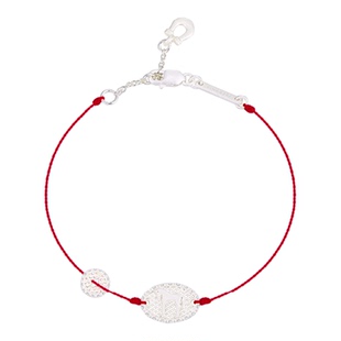 TOGGLER DAILY 烧白925银镶钻「马上有钱」编织红手链手绳新年