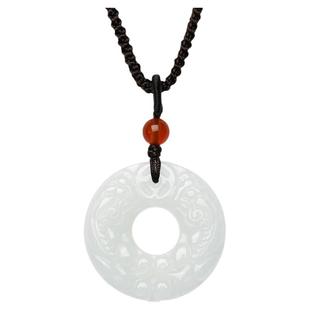 周大生平安扣和田玉吊坠貔貅项链男女青白玉玉佩新年礼物送男女友