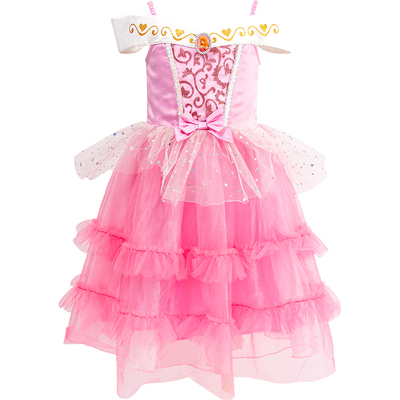 迪士尼公主裙夏款小女孩生日裙子