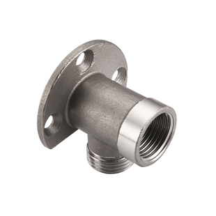 304不锈钢明装底座打孔水龙头固定4分内外丝淋浴混水阀转接头6分