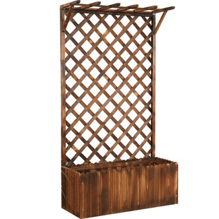 防腐木庭院花架户外花园围墙花盆爬藤架室外实木屏风隔断花槽围栏