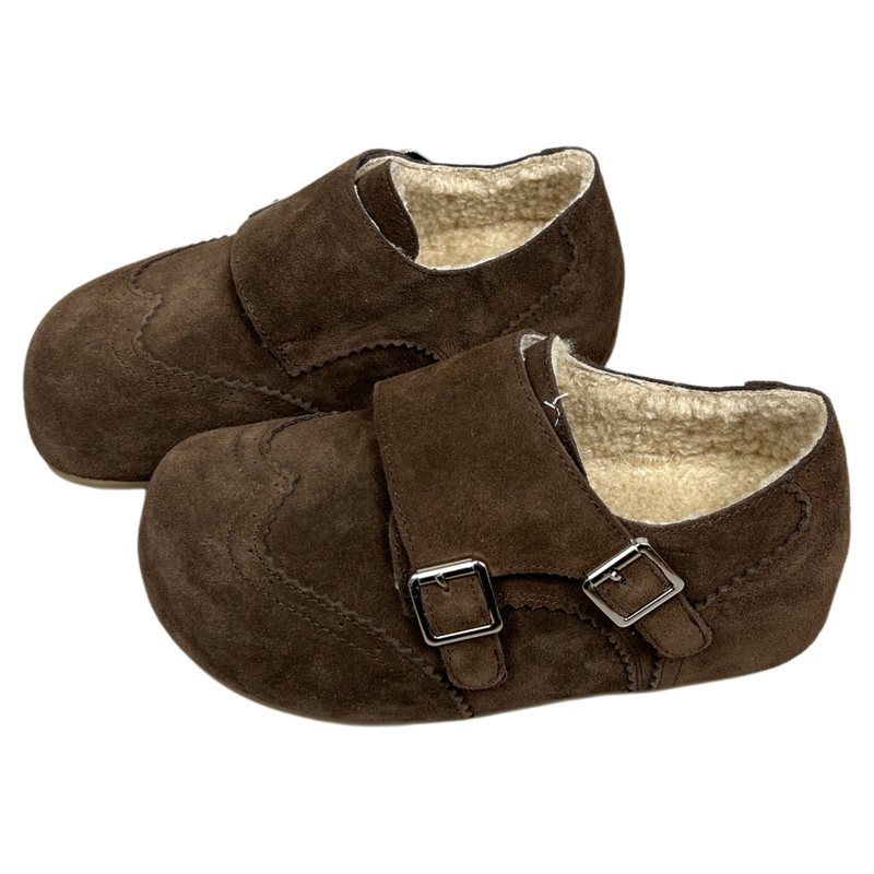 真皮加绒保暖勃肯鞋女2025冬季新款魔术贴扣带百搭内增高雪地靴