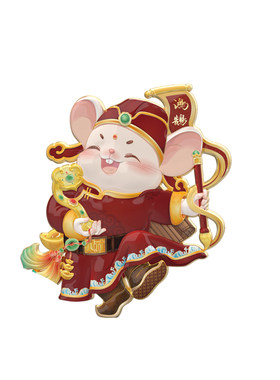 十二生肖冰箱贴生肖鼠招财纳福
