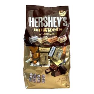现货美国Hershey's好时果仁黑巧克力4种口味金银砖1470G喜糖送礼