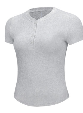 Hold Tight 女士紧身剪裁短袖亨利衫 丨lululemon丨LW3IXZS