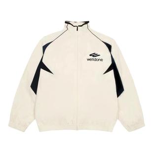 WE11DONE WHITE拼色休闲外套男士潮牌美式复古运动夹克冲锋衣情侣