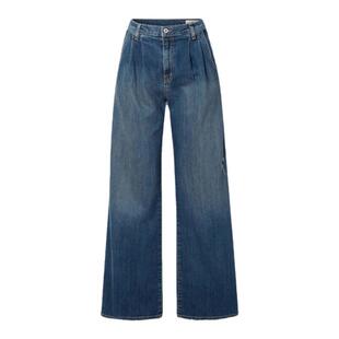 【现货】About Reformation白百何褶裥设计阔腿裤子宽松牛仔裤女