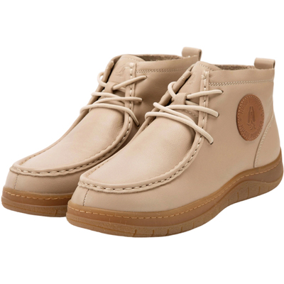 暇步士女真皮加绒高帮短靴袋鼠鞋