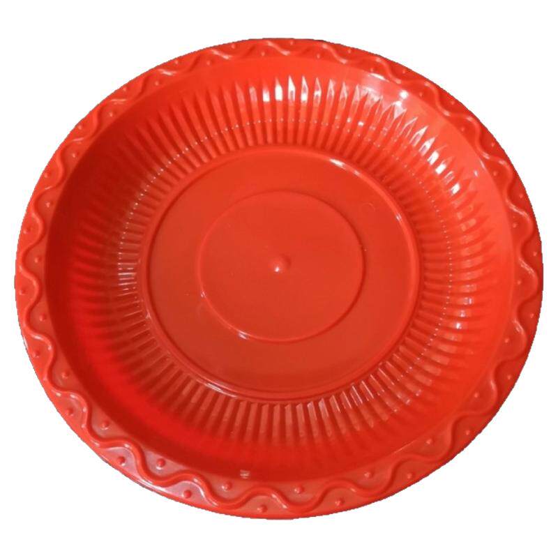 红色一次性食品级加厚耐高温餐碟