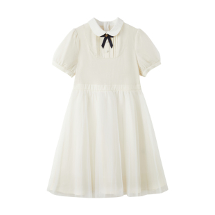 eland kids衣恋童装女童连衣裙夏季芭蕾风裙子公主网纱裙开学礼服