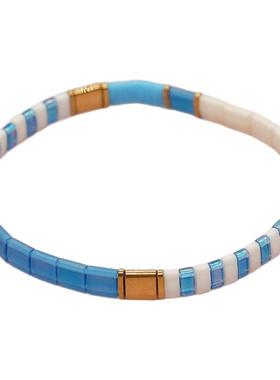 MLGM原创设计小众风彩色玻璃TILA手链女简约个性叠戴手串女闺蜜款