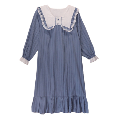 公主风加长睡裙花边孕妇家居服