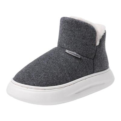 冬季男女情侣居家室内防滑厚底高包跟棉拖鞋加绒加厚保暖毛毛棉鞋