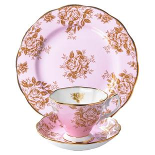 Royal Albert皇家阿尔伯特百年系列骨瓷咖啡杯碟三件套欧式小奢华